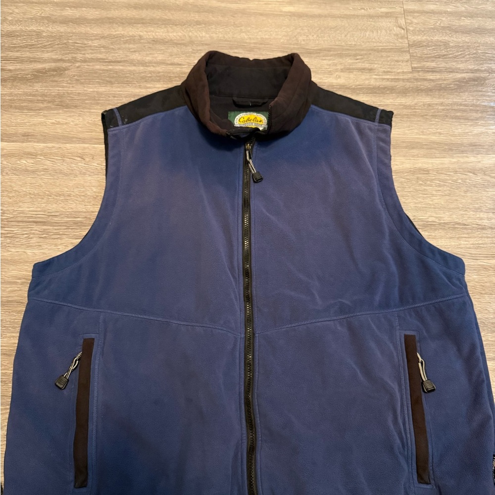RARE Cabelas Windshear Thinsulate Vest Full Zip Jacket Green Black Men's 2XL XXL